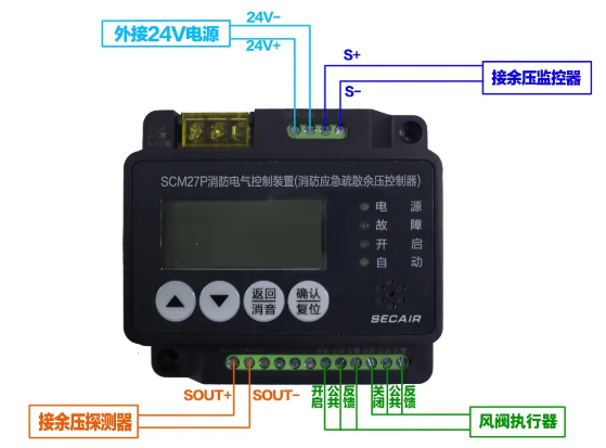 SCM27P余压控制器DC24V接线图