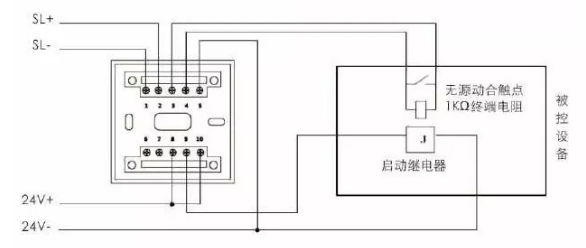 JF-M15直线接口盒与非自保持设备连接方式