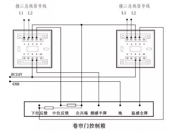 防火卷帘门与模块接线图片