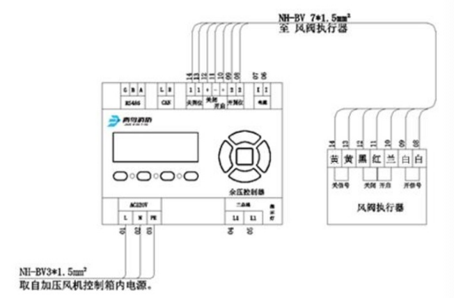 JBF5640电动泄压风阀执行器接线图