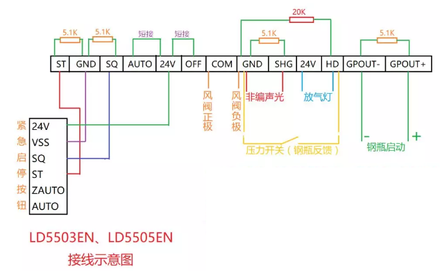 LD5503EN气体灭火控制器接线图