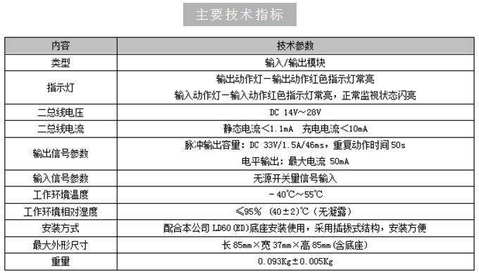 LD6800ET-1输入/输出模块技术参数