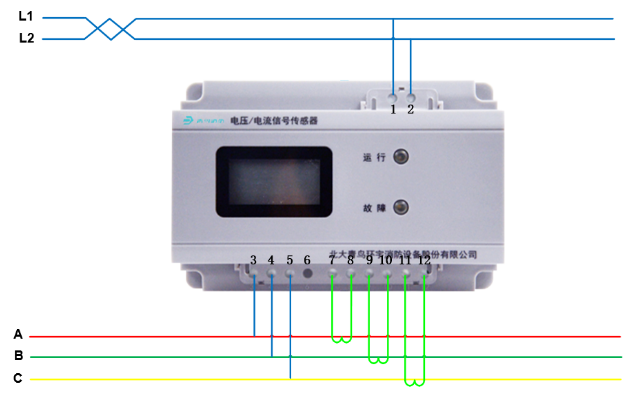 JBF6183三相三线电压/电流信号传感器接线图
