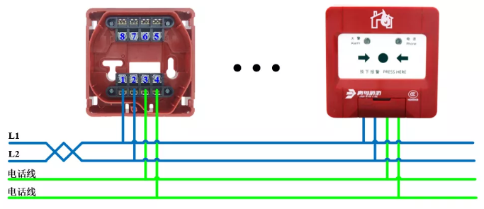 J-SAP-JBF4121A-P手动火灾报警按钮产品接线图