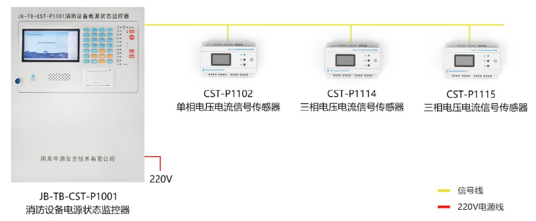 南京中消JB-TB-CST-P1001消防设备电源监控系统接线图