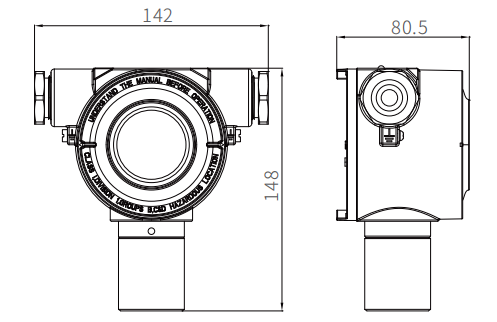 GTQ-D610工业及商业用途点型可燃气体探测器外观尺寸