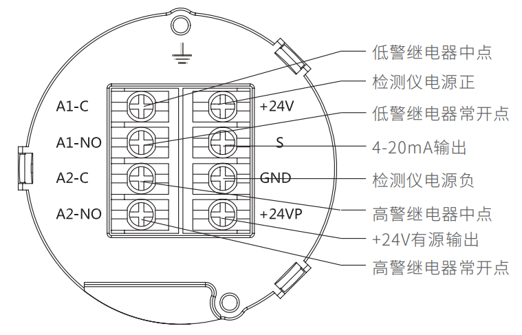 GTQ-D610工业及商业用途点型可燃气体探测器接线端子说明