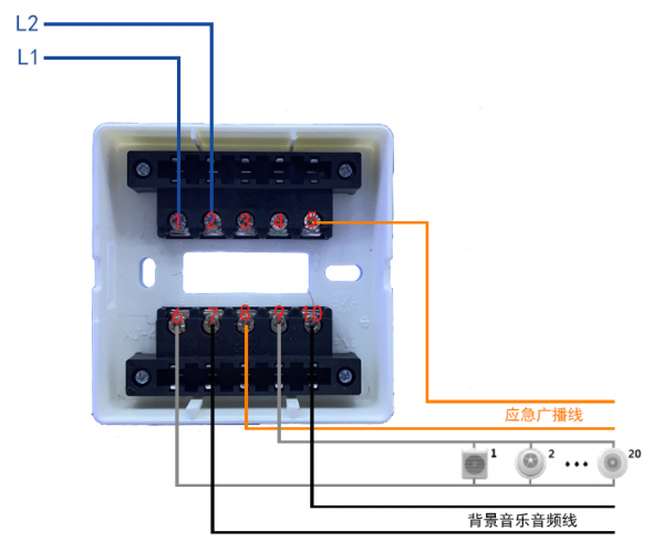 JF-M23久远消防广播模块接线图