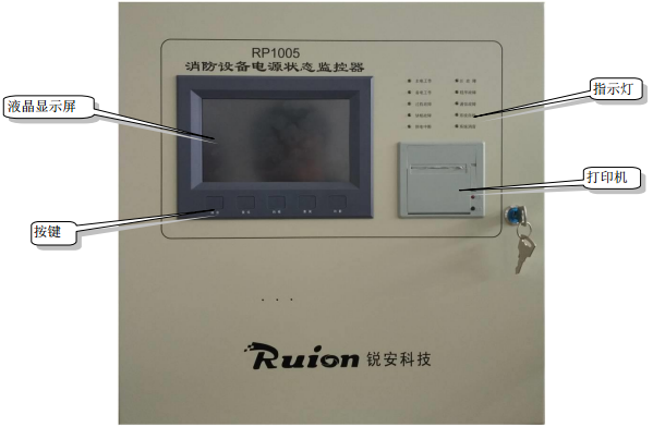 RP1005消防设备电源状态监控器外观结构图