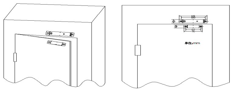 RM1311一体式门磁开关安装效果图