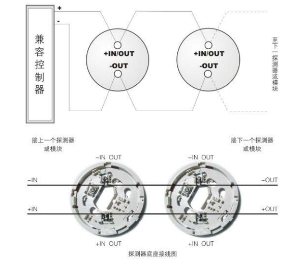 E98系列智能温感火灾探测器（981271）接线图