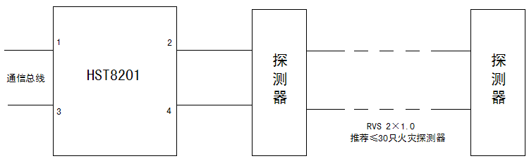 HST8201二线短路隔离器接线图