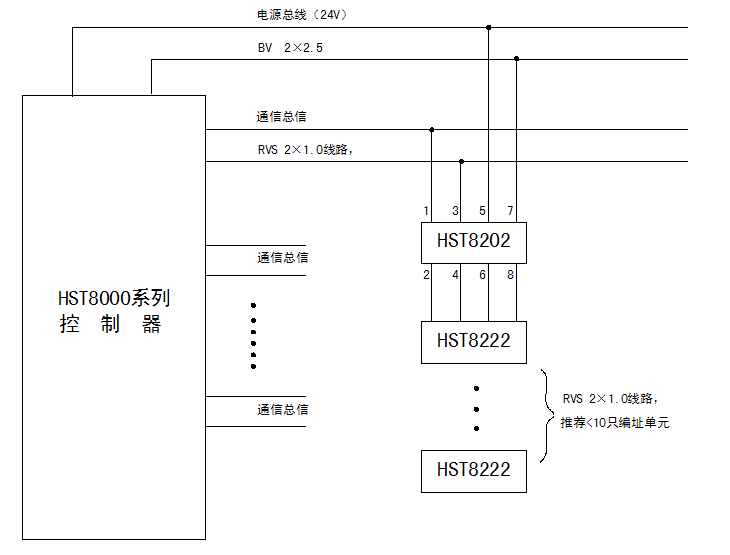 HST8202四线短路隔离器接线图