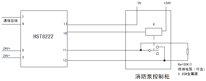 HST8222输入输出模块消防泵控制柜接线图