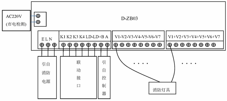 J-D-0.25KVA-01应急照明集中电源接线说明