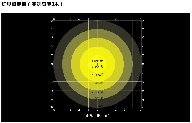 ZS-ZFJC-E5W-J306/10LX灯具照度值