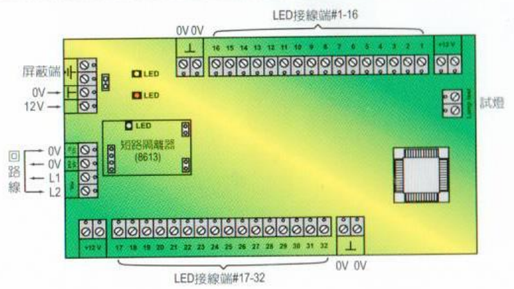 精灵804791火灾显示屏接线示意图