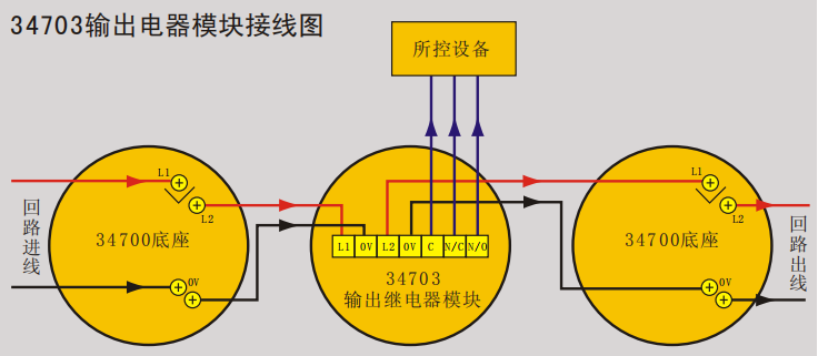 精灵34703输出继电器模块接线图