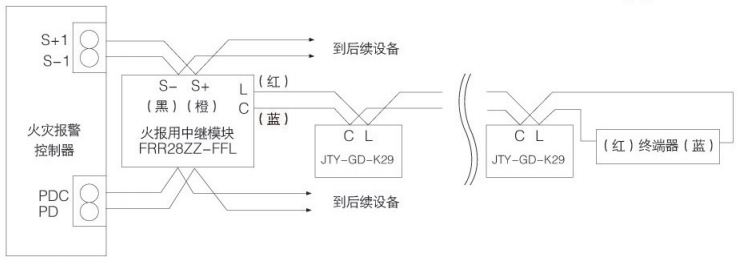 JTY-GD-K29普通点型光电感烟探测器接线图