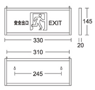 SS-BLZD-I1LROE3W-111B明装式疏散指示灯 经济款