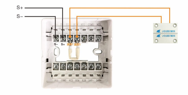 J-EI8341防火门监控模块接门磁开关接线图（常闭式防火门）