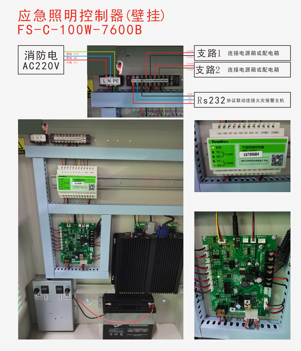 应急照明控制器（壁挂）（FS-C-100W-7600B）