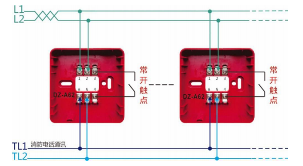 J-SAP-M-A62手动火灾报警按钮接线图