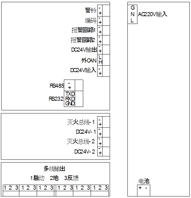 JB-QB-YS4810CM气体灭火控制器接线说明