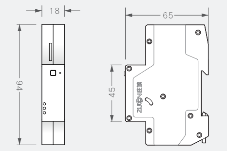 ZCB1iC-GW 4G版智能网关外观尺寸