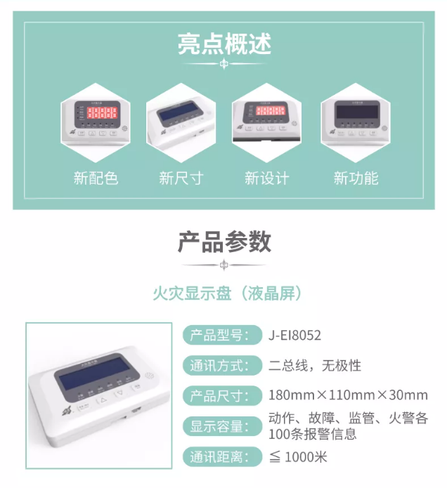 依爱消防新品火灾显示盘亮点参数