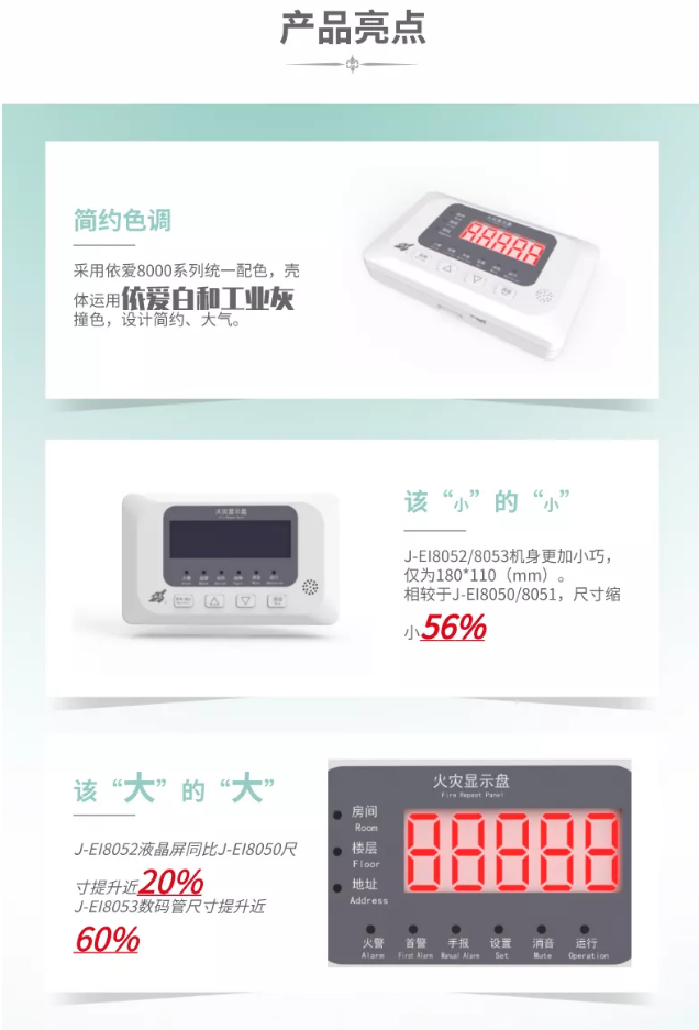 依爱消防新品火灾显示盘产品亮点