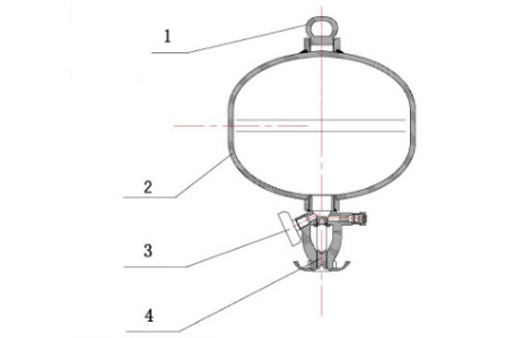 FZX-APT4/1.2悬挂式干粉灭火装置结构图
