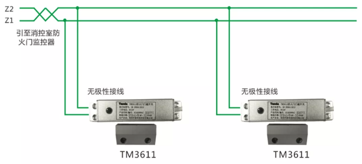 TM3611防火门门磁开关接线图