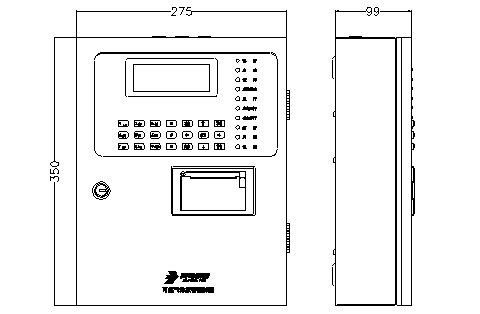 JB-QB-JBF-51S40可燃气体报警控制器外形尺寸图