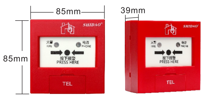 J-SAP-M-SD6210B手动火灾报警按钮外观尺寸
