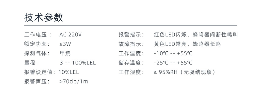 GT-721M-NB工业及商用点型燃气探测器技术参数