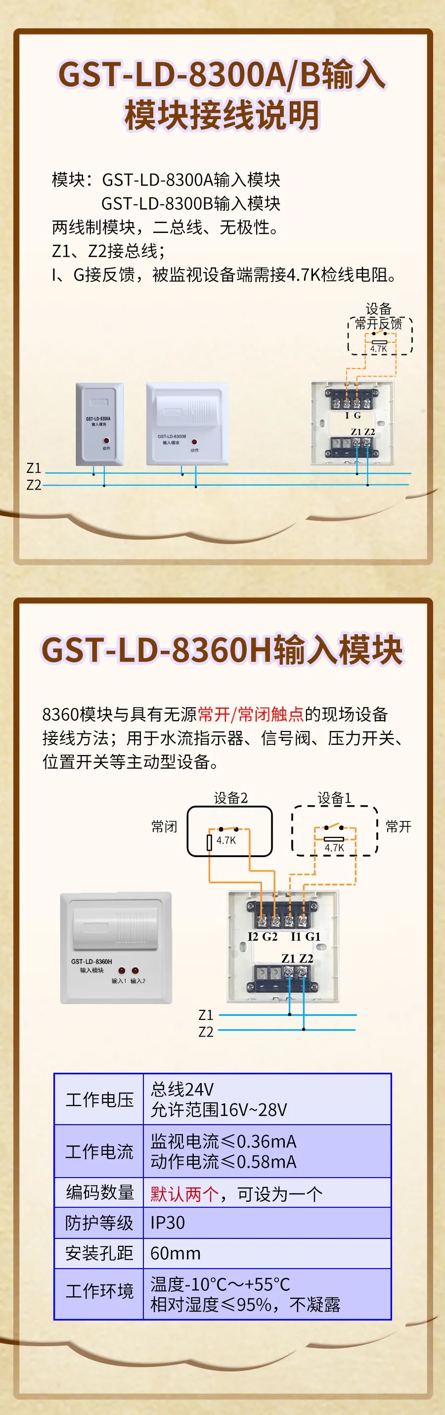 GST-LD-8300A/B输入模块接线图