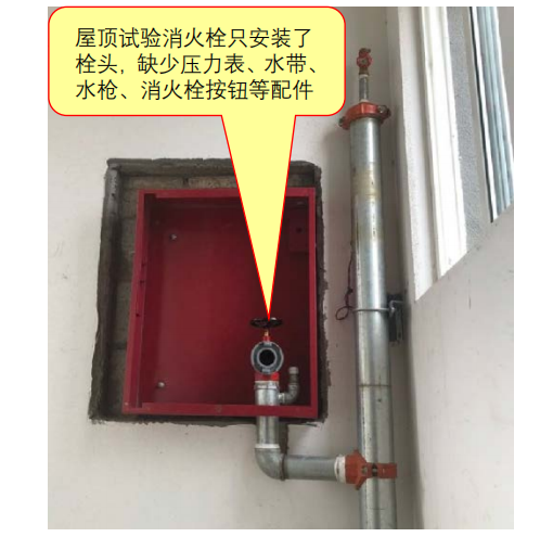 试验消火栓安装不符合要求