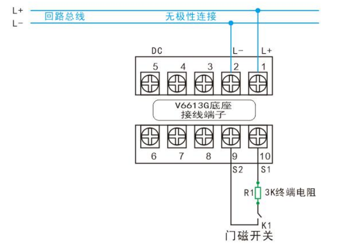 V5712防火门输入模块（单门）接线图