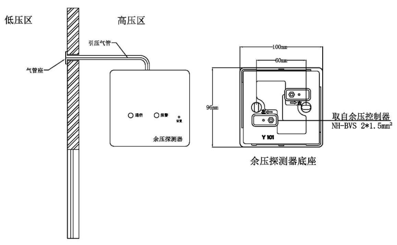 GST-SCS-PD-02消防应急疏散余压探测器安装说明示意