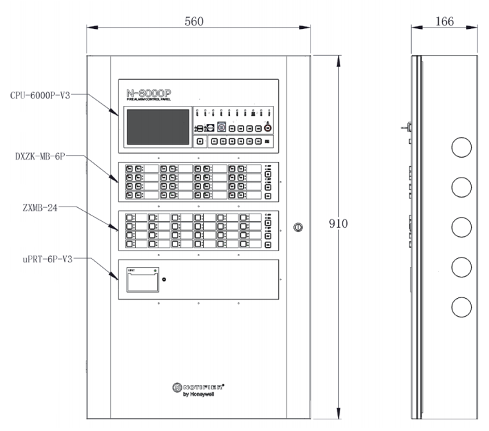 N-6000P火灾报警控制器（联动型）外形结构