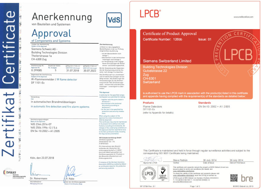 DF1101-Ex火焰探测器认证证书