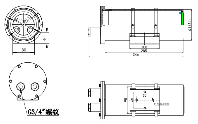 GL-EX325(P)-I5(4/6/8/12mm)防爆网络摄像机防爆摄像头产品尺寸