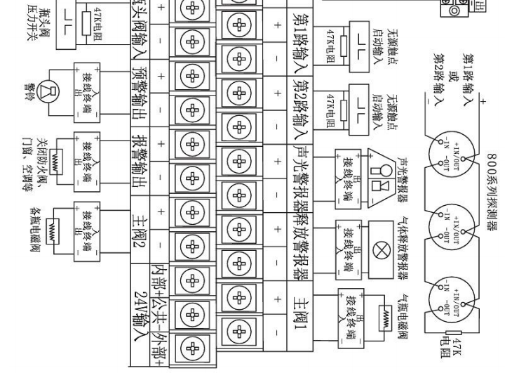 CH8500B气体灭火控制器端子接线图