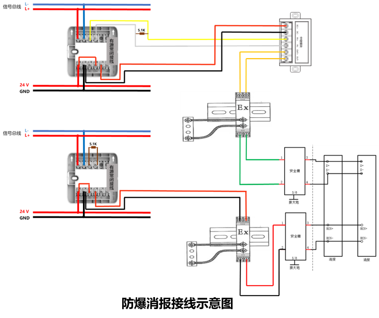HK-LD-1215海康消防中继模块接线图