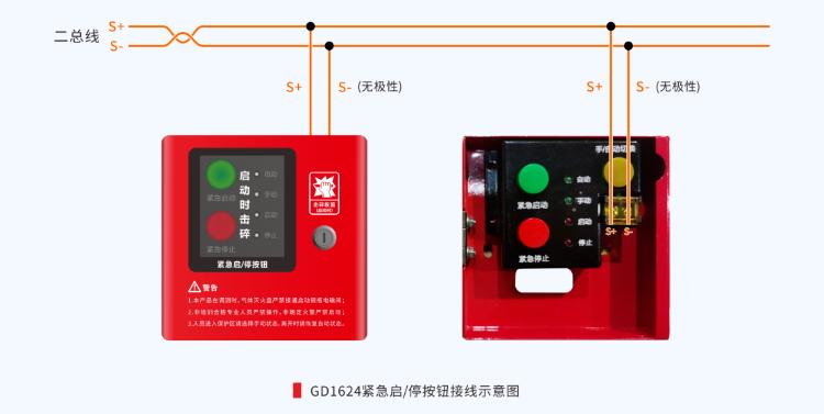 GD1624紧急启/停按钮接线图