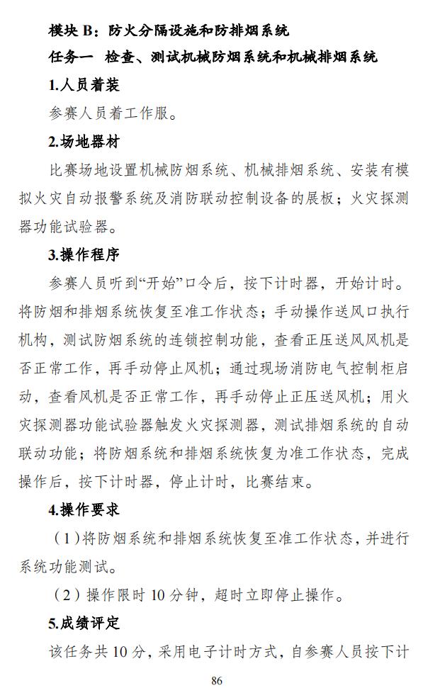 第二届全国消防行业职业技能大赛技术文件之消防设施操作员竞赛项目技术细则