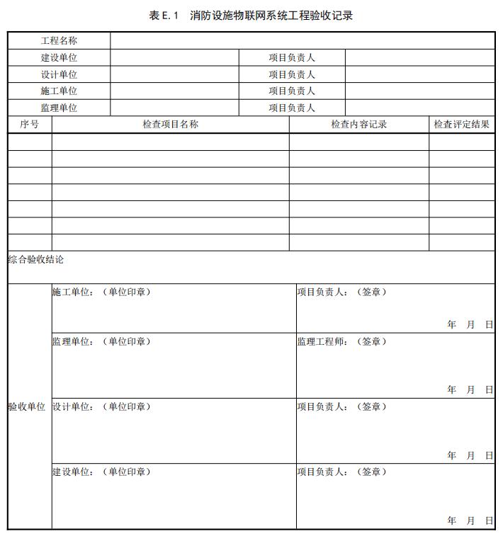 消防设施物联网系统工程验收记录