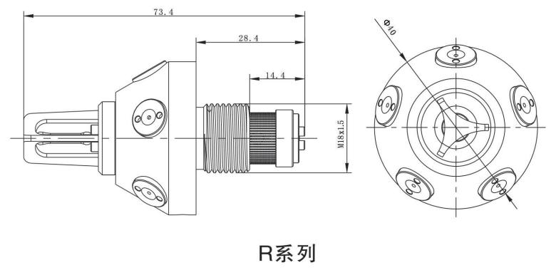 高压细水雾闭式喷头尺寸结构图