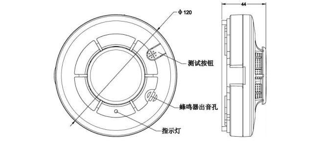 JTY-GD-H362独立式光电感烟火灾探测报警器结构示意图